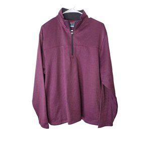 PGA Tour Sweater Mens Medium Black Fig Heather With Pockets